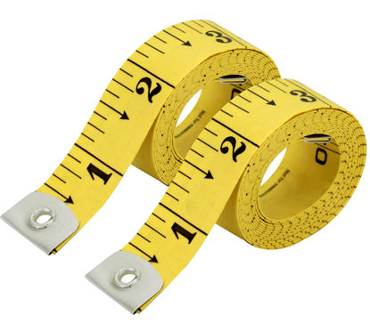 Picture of Unitedprime Flexible Tape Measure Pack of 2, Accurate Dual Scale Standard & Metric Measurements Tape,Soft Measuring Tape for Body, Weight Loss Sewing Tailor Craft Ruler,Blue,150cm/60 inch