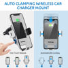 Picture of CHGeek Wireless Car Charger, 15W Fast Charging Auto Clamping Car Charger Phone Mount Phone Holder fit for iPhone 14 13 12 Mini Pro Max 11 Xs, Samsung Galaxy S23 Ultra S22+ S21 S20 Note 20, Silvery
