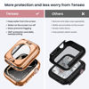 Picture of (2 in 1) Tensea for Waterproof Apple Watch Screen Protector Case SE 2022 Series SE 6 5 4 40mm Accessories, iWatch Protective PC Face Cover Built-in Tempered Glass Film, Front & Back Bumper Women Men