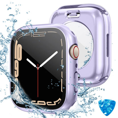 Picture of (2 in 1) Tensea for Waterproof Apple Watch Screen Protector Case SE 2022 Series SE 6 5 4 40mm Accessories, iWatch Protective PC Face Cover Built-in Tempered Glass Film, Front & Back Bumper Women Men