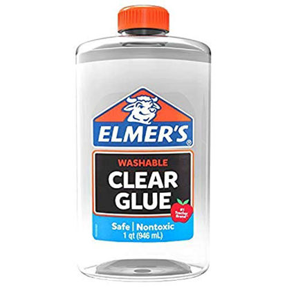 Picture of Elmer's Liquid School Glue, Clear, Washable, 32 Ounces - Great for Making Slime