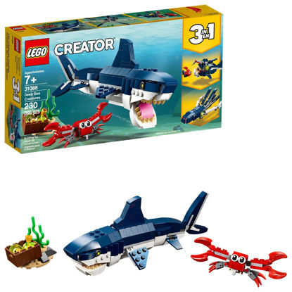 Picture of LEGO Creator 3in1 Deep Sea Creatures 31088 Shark, Crab, Squid or Angler Fish Sea Animal Toys, Figures Set, Gifts for 7 Plus Year Old Girls and Boys