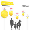 Picture of PartyWoo Yellow Balloons, 100 pcs Matte Yellow Balloons Different Sizes Pack of 36 Inch 18 Inch 12 Inch 10 Inch 5 Inch for Balloon Garland or Balloon Arch as Party Decorations, Birthday Decorations