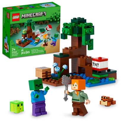Picture of LEGO Minecraft The Swamp Adventure 21240, Building Game Construction Toy with Alex and Zombie Figures in Biome, Birthday Gift Idea for Kids Ages 8+