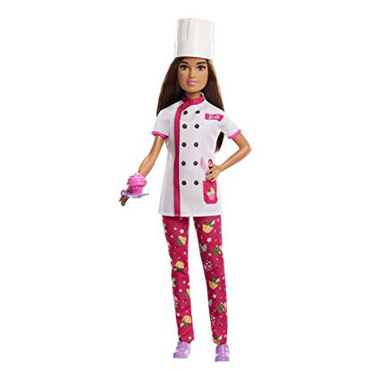 Picture of Barbie Doll & Accessories, Career Pastry Chef Doll with Hat, and Cake Slice