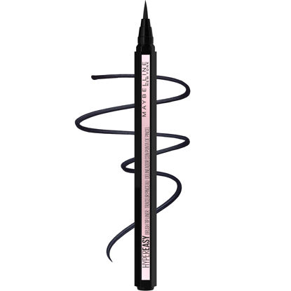 Picture of MAYBELLINE Hyper Easy Liquid Pen No-Skip Eyeliner, Satin Finish, Waterproof Formula, Eye Liner Makeup, Pitch Black, 0.018 Fl Oz