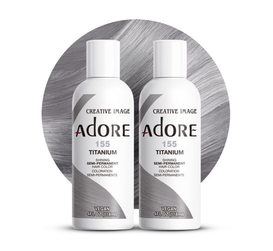 Picture of Adore Semi Permanent Hair Color - Vegan and Cruelty-Free Hair Dye - 4 Fl Oz - 155 Titanium (Pack of 2)