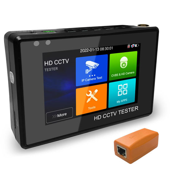 Picture of Rsrteng 5 in 1 CCTV Camera Tester Support 12MP IP Camera 8MP TVI/CVI/AHD Camera CVBS Camera 4-inch IPS Touch Screen Monitor CCTV Tester Support POE PTZ 4K H.265 RS485 TF Card Slot