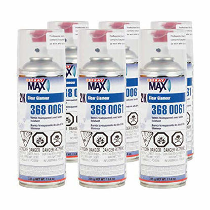 Picture of SprayMax 2K High Gloss Finish Clear Coat Spray Paint | Car Parts and Repair Refinishing Clear Coat for Permanent Sealing of Coated Surfaces | 6-Pack