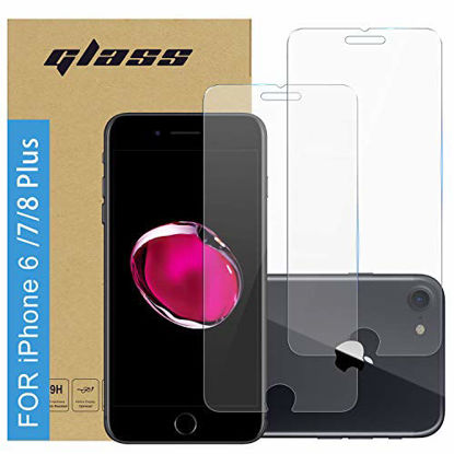 Picture of (2pack) Amuoc Tempered Glass Film for Apple iPhone 8 Plus Screen Protector and iPhone 7 PlusScreen Protector and iPhone 6 Plus Screen Protector