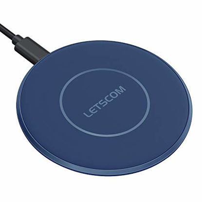 Picture of LETSCOM Wireless Charger, Qi-Certified 15W Max Fast Wireless Charging Pad, Compatible with iPhone 12/12 Pro/12 Pro Max/SE 2020/11 Pro Max, Galaxy Note 10/Note 10+/S10/S10+/S10E (No AC Adapter)