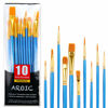Picture of Acrylic Paint Brush Set, 1 Packs / 10 pcs Watercolor Brushes Painting Brush Nylon Hair Brushes for All Purpose Oil Watercolor Painting Artist Professional Kits.