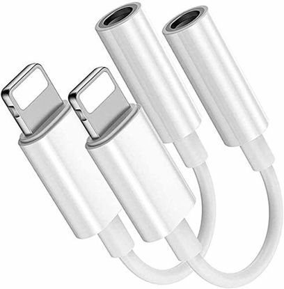 Picture of (2Pack) for iPhone Headphone Adapter to 3.5 mm Headphone Jack Converter for iPhone 12/Se/11/7/7Plus/ 8/8Plus/X/XS/XR Dongle for iPhone Earphone Audio Aux Adapter for iPhone Connector Adapter