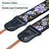 Picture of Purple Flower Camera Strap - 2"Wide with Double Layer Cowhide Head,Pure Cotton Embroidery Camera Shoulder Straps,Adjustable Camera Neck Strap for All DSLR / SLR Cameras, Best Gifts for Photographers