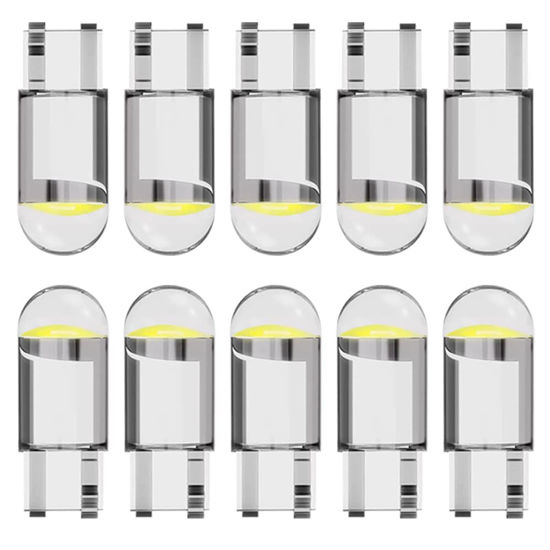 Picture of TORYOR 194 LED Light Bulb White 6000K Pack of 10, 168 2825 W5W T10 Wedge COB LED Replacement Bulbs Error Free for Car Dome Map Door Courtesy License Plate Lights