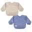 Picture of Tiny Twinkle Mess Proof Baby Bib, 2 Pack Long Sleeve Bib Outfit, Waterproof Bibs for Toddlers, Machine Washable, Tug Proof (Periwinkle Putty, Small 6-24 Months)