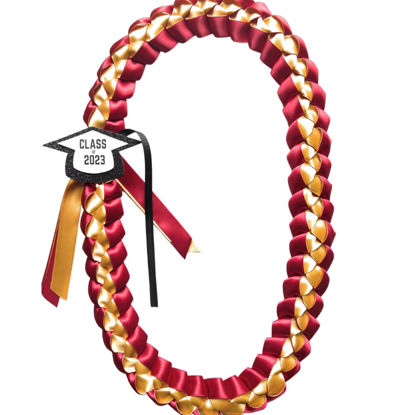 Picture of Graduation Leis 2023 with Money Holder, add your own! (Scarlet Red & Yellow Gold)