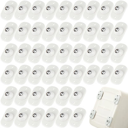 Picture of Self Adhesive Caster Wheels Mini Swivel Wheels Stainless Steel Paste Universal Wheel 360 Degree Rotation Sticky Pulley for Bins Bottom Storage Box Furniture Trash Can (48 Pieces,White)