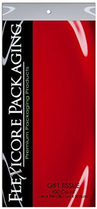 Picture of Flexicore Packaging Red Gift Wrap Tissue Paper Size: 15 Inch X 20 Inch | Count: 100 Sheets | Color: Red