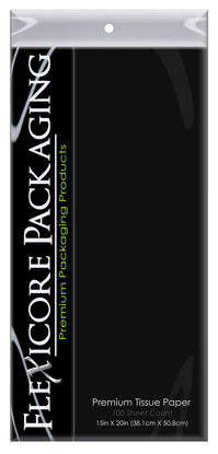 Picture of Flexicore Packaging Black Gift Wrap Tissue Paper Size: 15 Inch X 20 Inch | Count: 100 Sheets | Color: Black