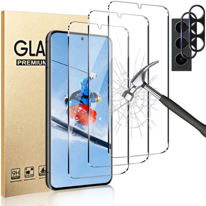 Picture of [3+2Pack] Galaxy S23 Plus Screen Protector 9H Tempered Glass + Camera Lens Protector [Bubble Free][Fingerprint Unlock],Full Coverage Hd Clear Glass Film For Samsung Galaxy S23 Plus 6.6 Inch