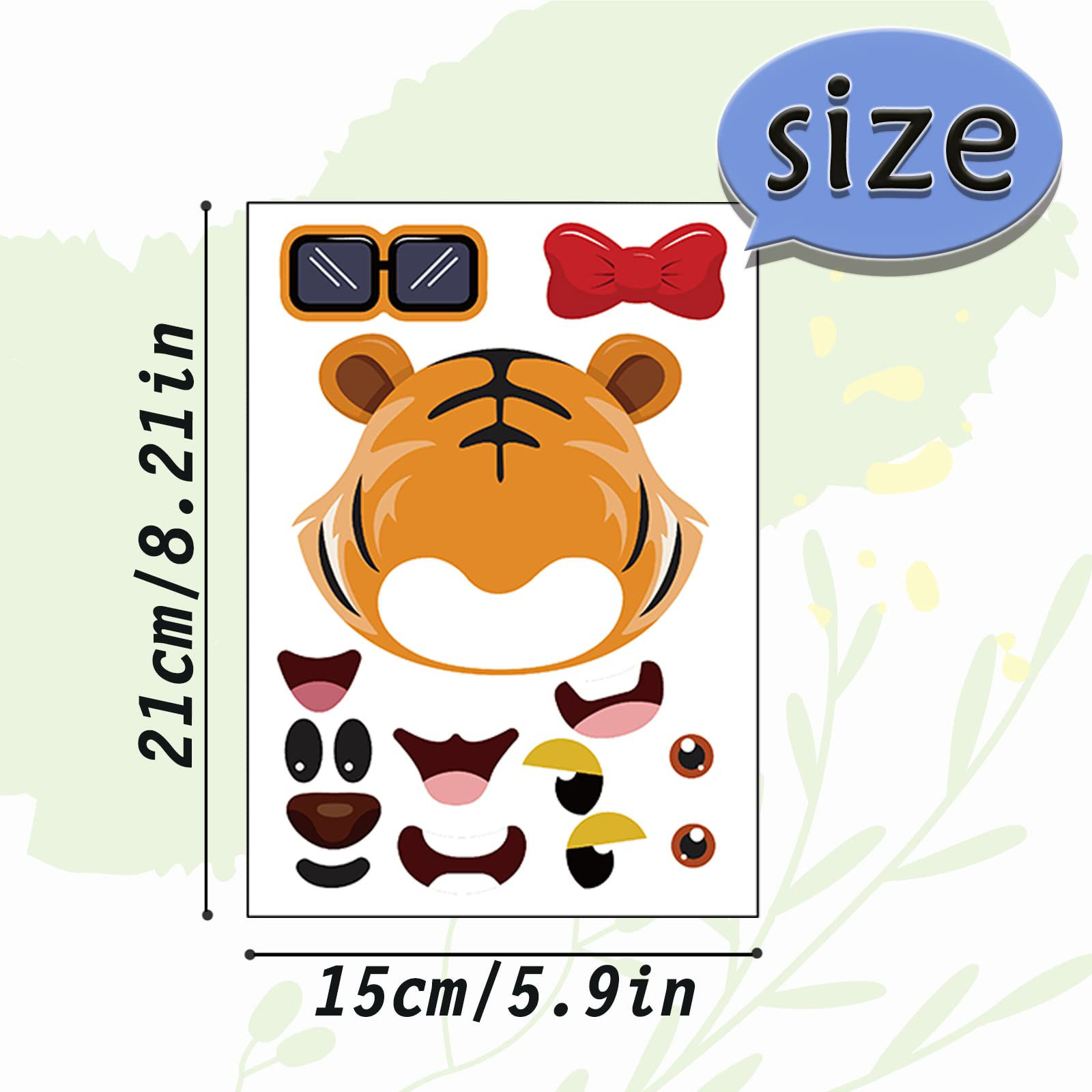 GetUSCart- 24 Sheets 8.27''×5.9'' Make Your Own Animals Stickers for ...