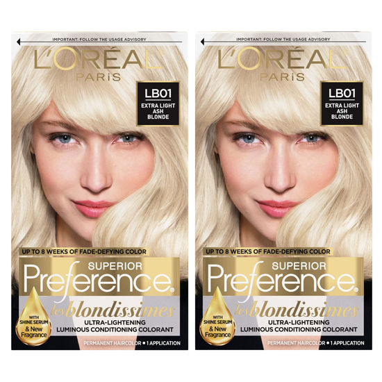 Picture of L'Oréal Paris Superior Preference Fade-Defying + Shine Permanent Hair Color, LB01 Extra Light Ash Blonde, 2 COUNT Hair Dye
