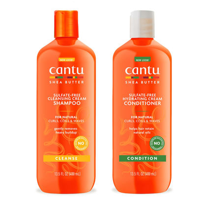 Picture of Cantu Shampoo & Conditioner with Shea Butter for Natural Hair, 13.5 fl oz (Pack of 2)