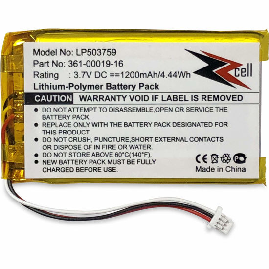 Picture of ZZcell Battery Replacement for Garmin 361-00019-16, 361-00019-12, Garmin Nuvi 1300, 1340T Pro, 1350, 1350T, 1370, 1370T, 1375T, 1390, 1390T, 1490 (1)