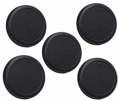 Picture of (5 Packs) M43 Rear Cap, MFT Rear Lens Cover, Rear Lens Cap M43, Micro Four Thirds Lens Back Cap, Compatible with Panasonic Lumix/Olympus Micro 4/3 Mirrorless Camera Lens