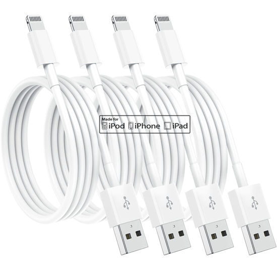 GetUSCart- 4 Pack [Apple MFi Certified] Apple Charging Cables 6ft
