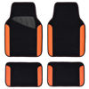 Picture of CAR PASS Rainbow Waterproof Universal Fit Car Floor Mats, Fit for Suvs,Vans,Sedans,Cars (Black with Orange)