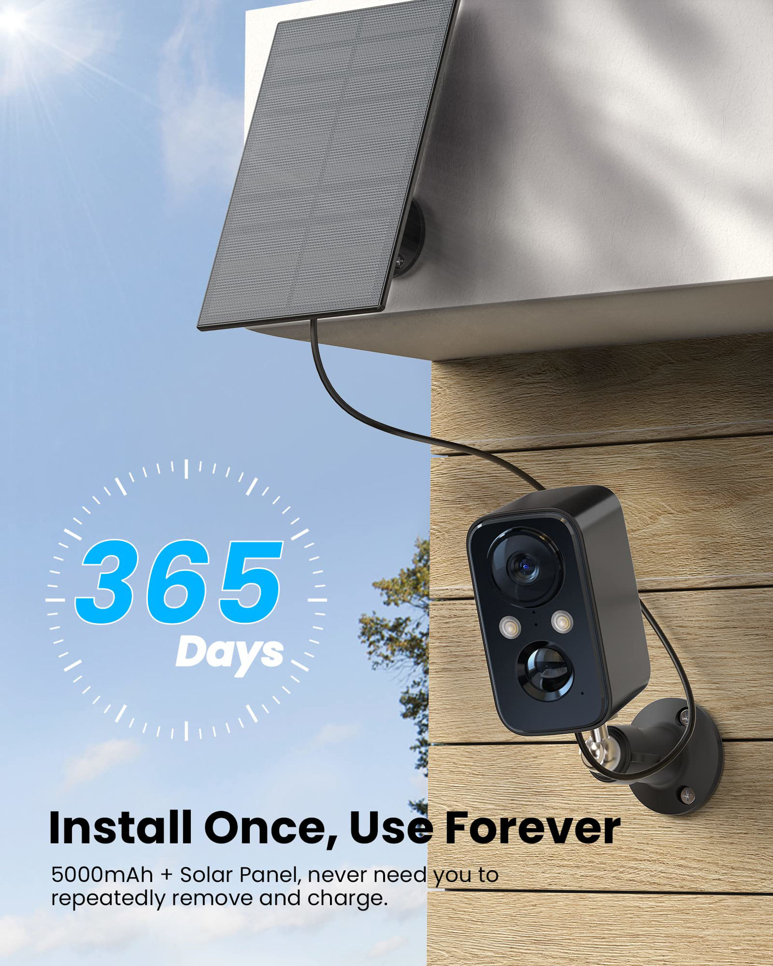 GetUSCart FOAOOD Security Cameras Wireless Outdoor with Solar Panel