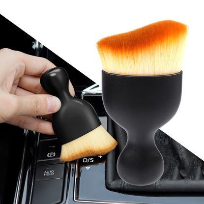 Picture of Ouzorp Car Interior Dust Brush, Car Detailing Brush, Soft Bristles Detailing Brush Dusting Tool for Automotive Dashboard, Air Conditioner Vents, Leather, Computer,Scratch Free