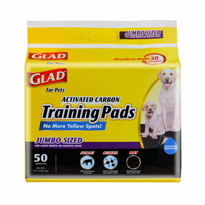 Picture of Glad for Pets JUMBO-SIZE Charcoal Puppy Pads | Black Training Pads That Absorb & Neutralize Urine Instantly | New & Improved Quality Dog Training Pads, 50 Count