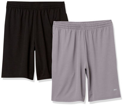 Picture of Amazon Essentials Men's Performance Tech Loose-Fit Shorts (Available in Big & Tall), Pack of 2, Black/Grey, Large