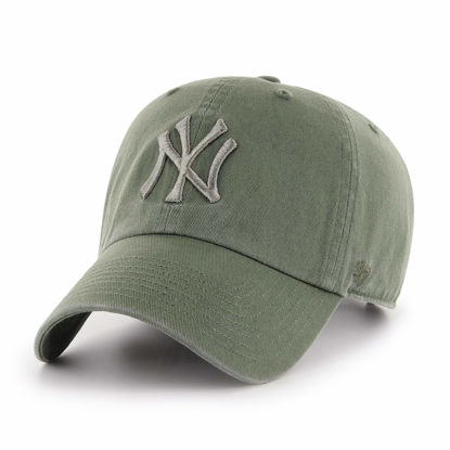Picture of '47 New York Yankees Clean Up Adjustable Hat - Moss Green, Unisex, Adult - MLB Baseball Cap