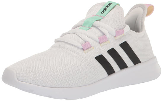 Picture of adidas Women's Cloudfoam Pure 2.0 Sneaker, White/Black/Pulse Mint, 9