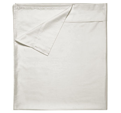 Picture of Queen Size Flat Sheet, Soft 100% Cotton Sheet, 400 Thread Count Sateen, Cooling & Breathable Bed Sheets, Ivory Flat Sheet, Queen Sheets, Top Sheets, Single Queen Flat Sheet Only (Ivory)