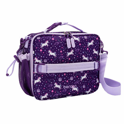 Picture of Bentgo® Kids Lunch Bag - Durable, Double Insulated, Water-Resistant Fabric, Interior & Exterior Zippered Pockets, Water Bottle Holder - Ideal for Children 3+ (Unicorn)