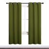 Picture of NICETOWN Bedroom Curtain Panels Blackout Draperies, Christmas Holiday Decor Thermal Insulated Solid Grommet Blackout Curtains/Drapes (One Pair, 34 by 72-inch, Olive Green)