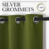 Picture of NICETOWN Bedroom Curtain Panels Blackout Draperies, Christmas Holiday Decor Thermal Insulated Solid Grommet Blackout Curtains/Drapes (One Pair, 34 by 72-inch, Olive Green)