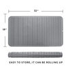 Picture of MicoYang Silicone Dish Drying Mat for Multiple Usage,Easy clean,Eco-friendly,Heat-resistant Silicone Mat for Kitchen Counter or Sink,Refrigerator or Drawer Liner Grey XXXXL 32 inches x 18 inches