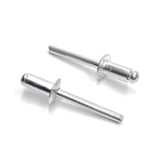 Picture of ISPINNER 100pcs 1/4" x 1/2" Aluminum Blind Rivets, 6.4 x 12.7mm Pop Rivets, Pack of 100 (Silver)