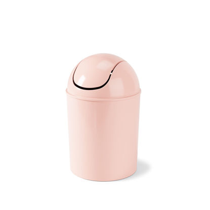 Picture of Umbra 1.25-Gallon Mini Waste Can w/Swing-Top Lid - Small Garbage Bin for Compact Spaces Under Tables & Counters, Miniature Trashcan, Removable Lid for Kitchens Bathrooms Bedrooms Dorms, Pink