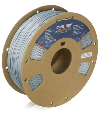 Picture of OVERTURE PLA Plus (PLA+) Filament 1.75mm PLA Professional Toughness Enhanced PLA Roll, Cardboard Spool, Premium PLA 1kg(2.2lbs), Dimensional Accuracy 99% Probability +/- 0.03mm (Silver Metal)