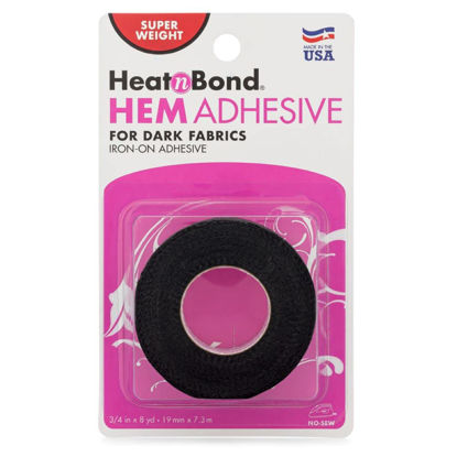 Picture of HeatnBond Hem Iron-On Adhesive, Super Weight, 3/4 Inch x 8 Yards, Black
