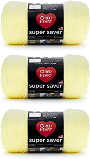 Red Heart Super Saver Blue Yarn - 3 Pack of 198g/7oz - Acrylic - 4 Medium (Worsted) - 364 Yards - Knitting/Crochet