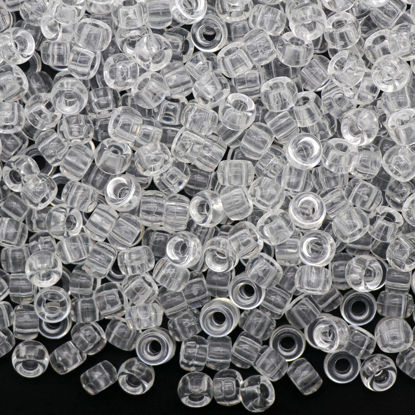 Picture of 1000Pcs Pony Beads Bracelet 9mm Clear Plastic Barrel Pony Beads for Necklace,Hair Beads for Braids for Girls,Key Chain,Jewelry Making (Crystal)