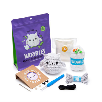 Picture of The Woobles Beginners Crochet Kit with Easy Peasy Yarn as seen on Shark Tank - Crochet Kit for Beginners with Step-by-Step Video Tutorials - Andy The Owl